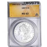1887-O Morgan Silver Dollar ANACS MS63