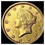 1849 Gold $1 Liberty Head Type 1 CLOSELY UNCIRCULA
