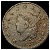 1827 Coronet Head Large Cent ABOUT UNCIRCULATED
