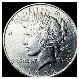 1922 Silver Peace Dollar CLOSELY UNCIRCULATED