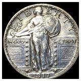 1917-S Silver Standing Liberty Quarter CLOSELY UNC