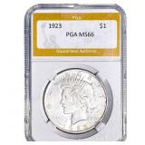 1923 Silver Peace Dollar PGA MS66