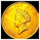 1855 Gold $1 Indian Princess Head Type 2 CHOICE AU