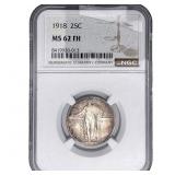 1918 Standing Liberty Quarter NGC MS62 FH