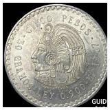 1948 Mexico Silver 5 Pesos UNCIRCULATED