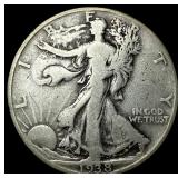 1938-D Silver Walking Liberty Half Dollar LIGHTLY