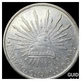 1901 Mexico Silver 1 Peso NEARLY UNCIRCULATED