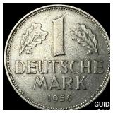 1956-F German Copper-Nickel Mark NEARLY UNCIRCULAT