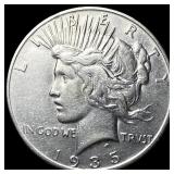 1935 Silver Peace Dollar CLOSELY UNCIRCULATED