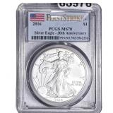 2016 Silver Eagle PCGS MS70 30th Anniversary