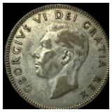 1948 Canada Silver 25 Cents NEARLY UNCIRCULATED