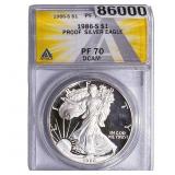 1986-S Silver Eagle ANACS PF70 DCAM