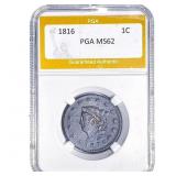 1816 Coronet Head Large Cent PGA MS62
