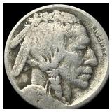 Buffalo Nickel no date visible. ABOUT UNCIRCULATED