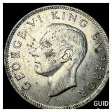 1940 New Zealand Silver Half Crown NEARLY UNCIRCUL
