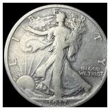 1917-S Silver Half Dollar LIGHTLY CIRCULATED
