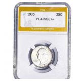 1935 Washington Silver Quarter PGA MS67+