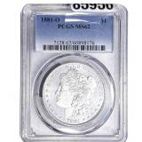 1881-O Morgan Silver Dollar PCGS MS62