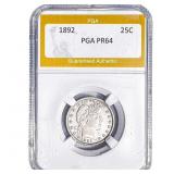 1892 Barber Quarter PGA PR64