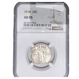 1918 Standing Liberty Quarter NGC AU55