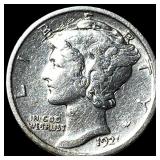 1921 Silver Mercury Dime CHOICE AU