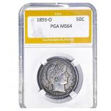 1893-O Barber Half Dollar PGA MS64