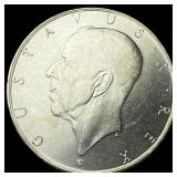 1938 Sweden Silver 2 Kroner UNCIRCULATED