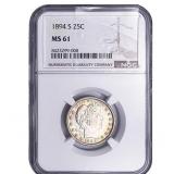 1894-S Barber Quarter NGC MS61