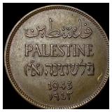 1943 Palestine Bronze Mil NEARLY UNCIRCULATED