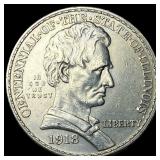 1918 Silver Half Dollar Illinois Centennial CLOSEL