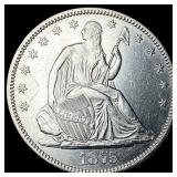 1875 Seated Liberty Half Dollar CHOICE AU