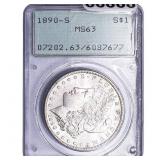 1890-S Morgan Silver Dollar PCGS MS63