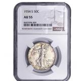 1934-S Walking Liberty Half Dollar NGC AU55