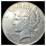 1935 Silver Peace Dollar CLOSELY UNCIRCULATED