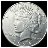 1935 Silver Peace Dollar CLOSELY UNCIRCULATED
