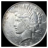 1928 Silver Peace Dollar CLOSELY UNCIRCULATED