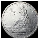 1877 Silver Trade Dollar NEARLY UNCIRCULATED