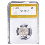 1872 Shield Nickel PGA MS67+