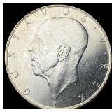 1938 Sweden Silver 2 Kroner UNCIRCULATED