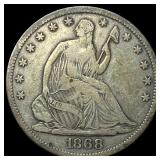 1868-S Silver Half Dollar LIGHTLY CIRCULATED