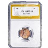 1972 Lincoln Memorial Cent PGA MS66 RB Double Die