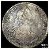 1786 Mexico Spanish Colony Silver 4 Reales NEARLY