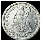 1853 Arrows Seated Liberty Silver Dime  CLOSELY U