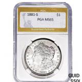 1881-S Morgan Silver Dollar PGA MS65