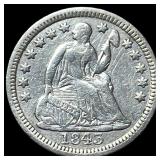 1843 Silver Half Dime CLOSELY UNCIRCULATED