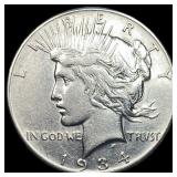 1934 Peace Silver Dollar NEARLY UNCIRCULATED
