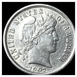1907 Barber Dime CLOSELY UNCIRCULATED