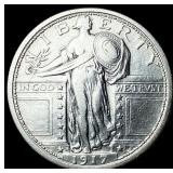 1917 Type 1 Standing Liberty Quarter NEARLY UNCIRC