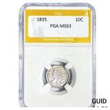 1835 Capped Bust Dime PGA MS63