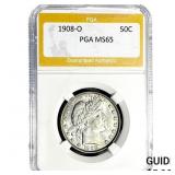 1908-D Barber Half Dollar PGA MS65